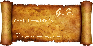 Geri Hermiás névjegykártya